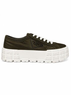 Prada Monolith Olive Green Platform Sneakers White Lug Sole EU 39/ US 8.5